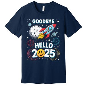 Family Pajamas Goodbye 2024 Hello 2025 Fly Happy New Year Premium T-Shirt