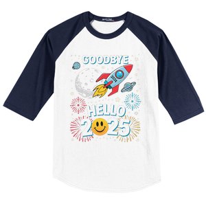 Family Pajamas Goodbye 2024 Hello 2025 Fly Happy New Year Baseball Sleeve Shirt