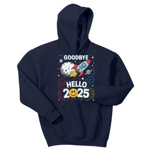 Family Pajamas Goodbye 2024 Hello 2025 Fly Happy New Year Kids Hoodie