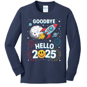 Family Pajamas Goodbye 2024 Hello 2025 Fly Happy New Year Kids Long Sleeve Shirt