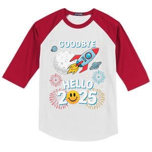 Family Pajamas Goodbye 2024 Hello 2025 Fly Happy New Year Kids Colorblock Raglan Jersey