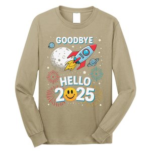 Family Pajamas Goodbye 2024 Hello 2025 Fly Happy New Year Long Sleeve Shirt