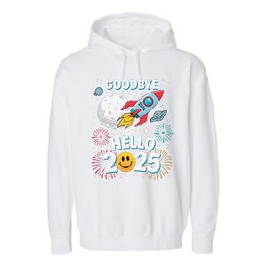 Family Pajamas Goodbye 2024 Hello 2025 Fly Happy New Year Garment-Dyed Fleece Hoodie