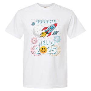 Family Pajamas Goodbye 2024 Hello 2025 Fly Happy New Year Garment-Dyed Heavyweight T-Shirt