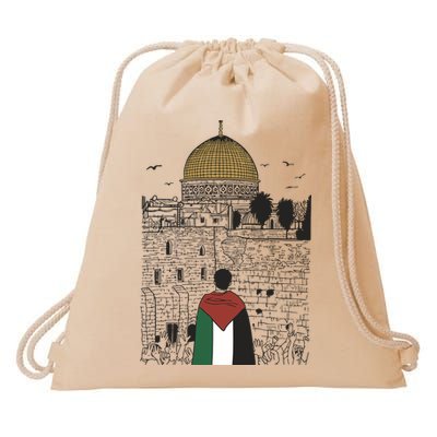 Free Palestine Gaza Palestine Support Drawstring Bag
