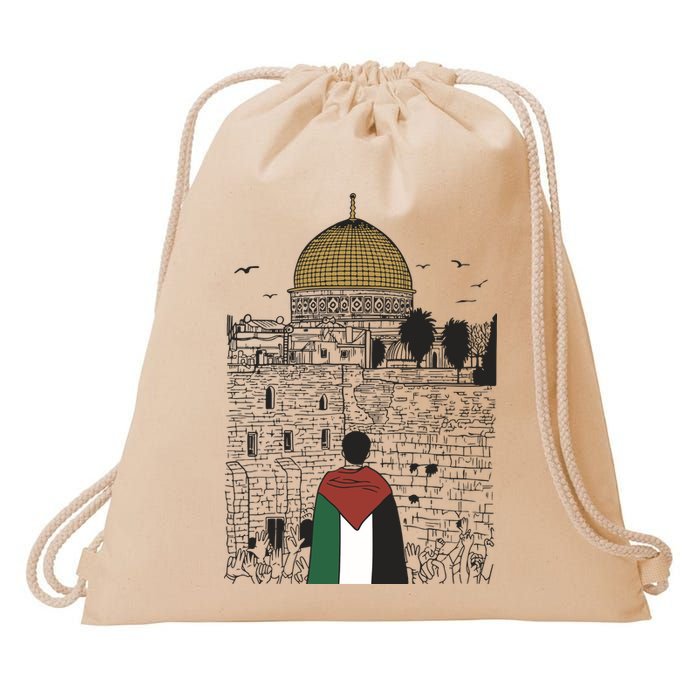 Free Palestine Gaza Palestine Support Drawstring Bag