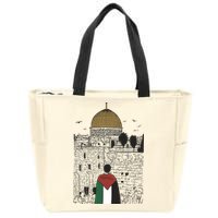 Free Palestine Gaza Palestine Support Zip Tote Bag