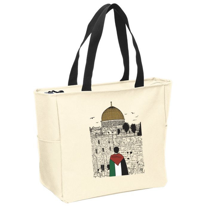 Free Palestine Gaza Palestine Support Zip Tote Bag