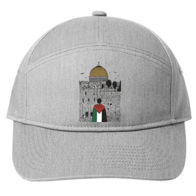 Free Palestine Gaza Palestine Support 7-Panel Snapback Hat