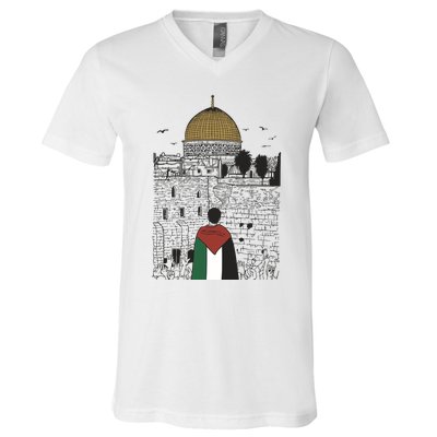 Free Palestine Gaza Palestine Support V-Neck T-Shirt