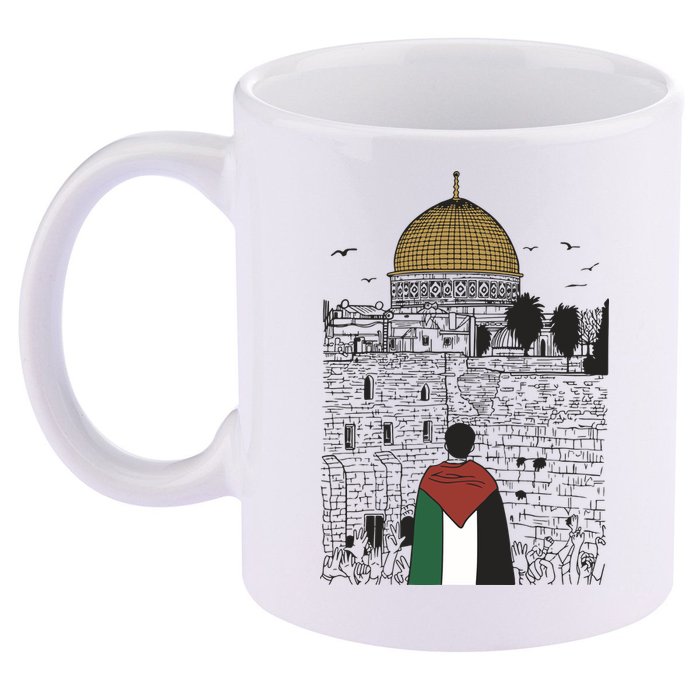 Free Palestine Gaza Palestine Support 11oz C Handle Ceramic Mug