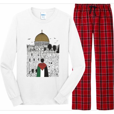 Free Palestine Gaza Palestine Support Long Sleeve Pajama Set