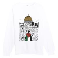 Free Palestine Gaza Palestine Support Premium Crewneck Sweatshirt