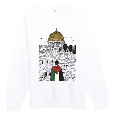 Free Palestine Gaza Palestine Support Premium Crewneck Sweatshirt