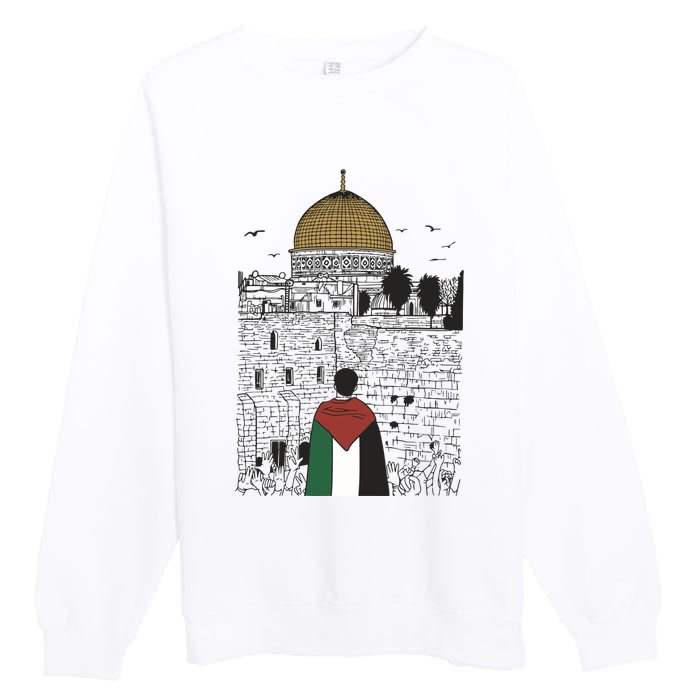 Free Palestine Gaza Palestine Support Premium Crewneck Sweatshirt