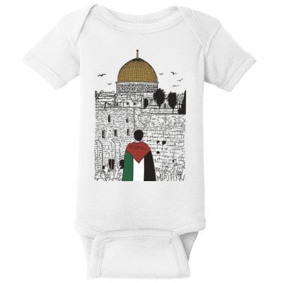 Free Palestine Gaza Palestine Support Baby Bodysuit
