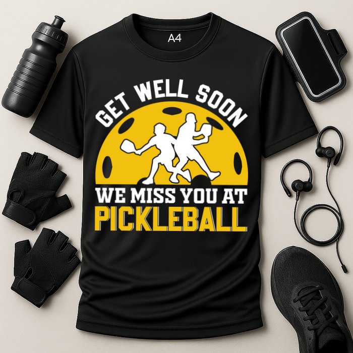 Funny Pickleball Get Well Soon We Miss You At Pickleball Cooling Performance Crew T-Shirt