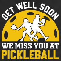 Funny Pickleball Get Well Soon We Miss You At Pickleball Large Microfiber Waffle Golf Towel