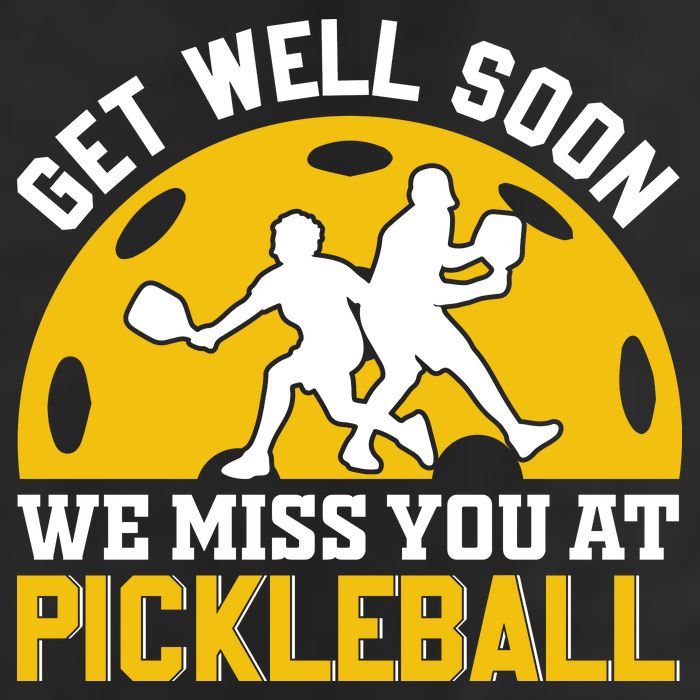Funny Pickleball Get Well Soon We Miss You At Pickleball Large Microfiber Waffle Golf Towel