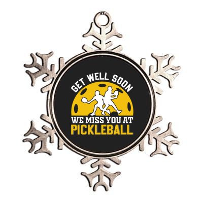 Funny Pickleball Get Well Soon We Miss You At Pickleball Metallic Star Ornament