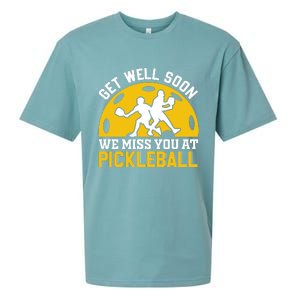 Funny Pickleball Get Well Soon We Miss You At Pickleball Sueded Cloud Jersey T-Shirt