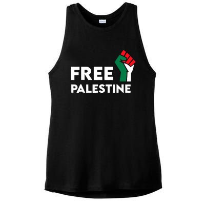 Free Palestine Gaza Flag Freedom For Palestinians Ladies PosiCharge Tri-Blend Wicking Tank