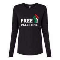 Free Palestine Gaza Flag Freedom For Palestinians Womens Cotton Relaxed Long Sleeve T-Shirt