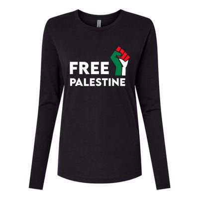 Free Palestine Gaza Flag Freedom For Palestinians Womens Cotton Relaxed Long Sleeve T-Shirt