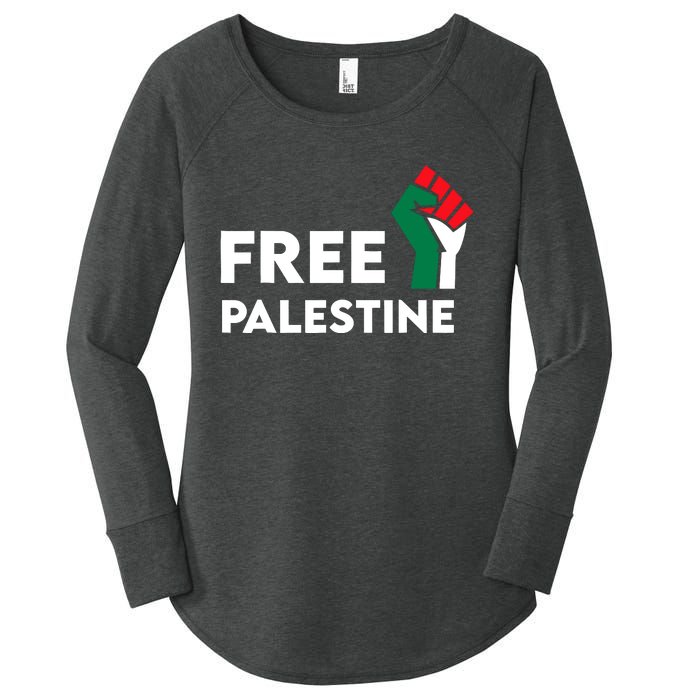 Free Palestine Gaza Flag Freedom For Palestinians Women's Perfect Tri Tunic Long Sleeve Shirt