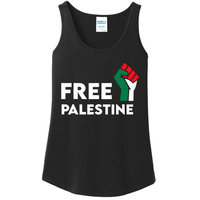 Free Palestine Gaza Flag Freedom For Palestinians Ladies Essential Tank