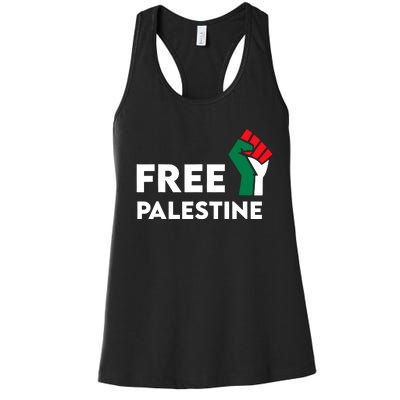 Free Palestine Gaza Flag Freedom For Palestinians Women's Racerback Tank