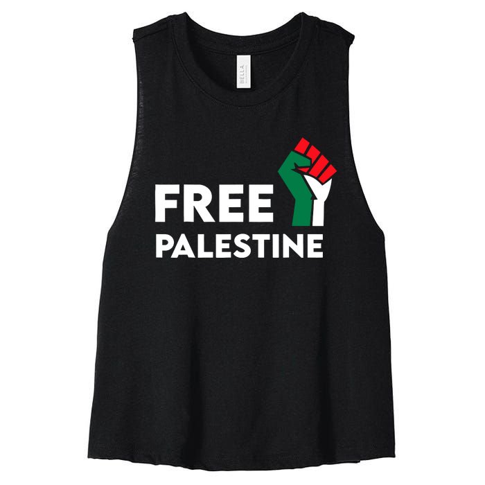 Free Palestine Gaza Flag Freedom For Palestinians Women's Racerback Cropped Tank