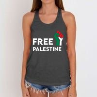 Free Palestine Gaza Flag Freedom For Palestinians Women's Knotted Racerback Tank