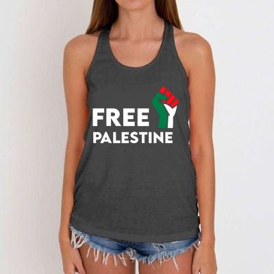 Free Palestine Gaza Flag Freedom For Palestinians Women's Knotted Racerback Tank