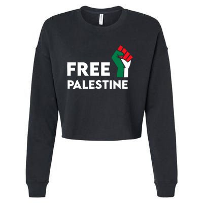 Free Palestine Gaza Flag Freedom For Palestinians Cropped Pullover Crew