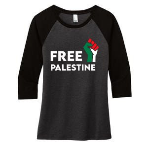 Free Palestine Gaza Flag Freedom For Palestinians Women's Tri-Blend 3/4-Sleeve Raglan Shirt