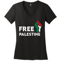 Free Palestine Gaza Flag Freedom For Palestinians Women's V-Neck T-Shirt