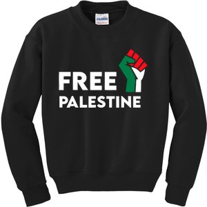 Free Palestine Gaza Flag Freedom For Palestinians Kids Sweatshirt