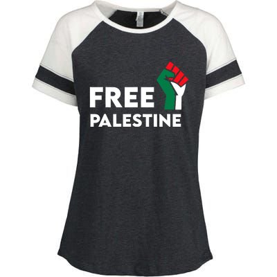 Free Palestine Gaza Flag Freedom For Palestinians Enza Ladies Jersey Colorblock Tee