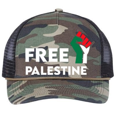 Free Palestine Gaza Flag Freedom For Palestinians Retro Rope Trucker Hat Cap