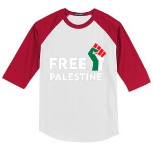 Free Palestine Gaza Flag Freedom For Palestinians Kids Colorblock Raglan Jersey