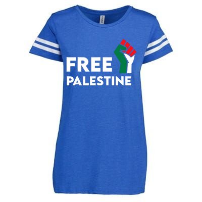 Free Palestine Gaza Flag Freedom For Palestinians Enza Ladies Jersey Football T-Shirt