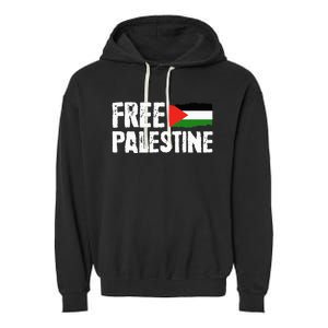 Free Palestine Gaza Flag Arabic Freedom for Palestinians Garment-Dyed Fleece Hoodie