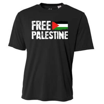 Free Palestine Gaza Flag Arabic Freedom for Palestinians Cooling Performance Crew T-Shirt