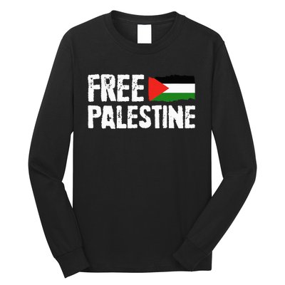 Free Palestine Gaza Flag Arabic Freedom for Palestinians Long Sleeve Shirt