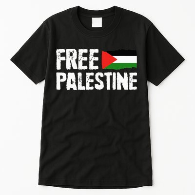 Free Palestine Gaza Flag Arabic Freedom for Palestinians Tall T-Shirt