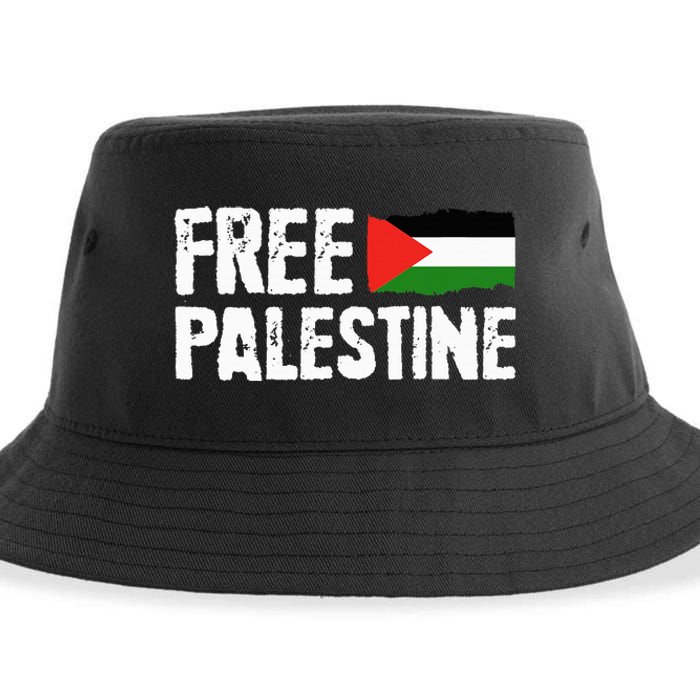 Free Palestine Gaza Flag Arabic Freedom for Palestinians Sustainable Bucket Hat