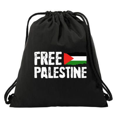 Free Palestine Gaza Flag Arabic Freedom for Palestinians Drawstring Bag