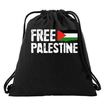 Free Palestine Gaza Flag Arabic Freedom for Palestinians Drawstring Bag