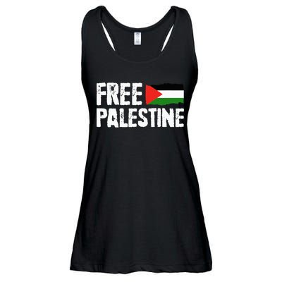 Free Palestine Gaza Flag Arabic Freedom for Palestinians Ladies Essential Flowy Tank